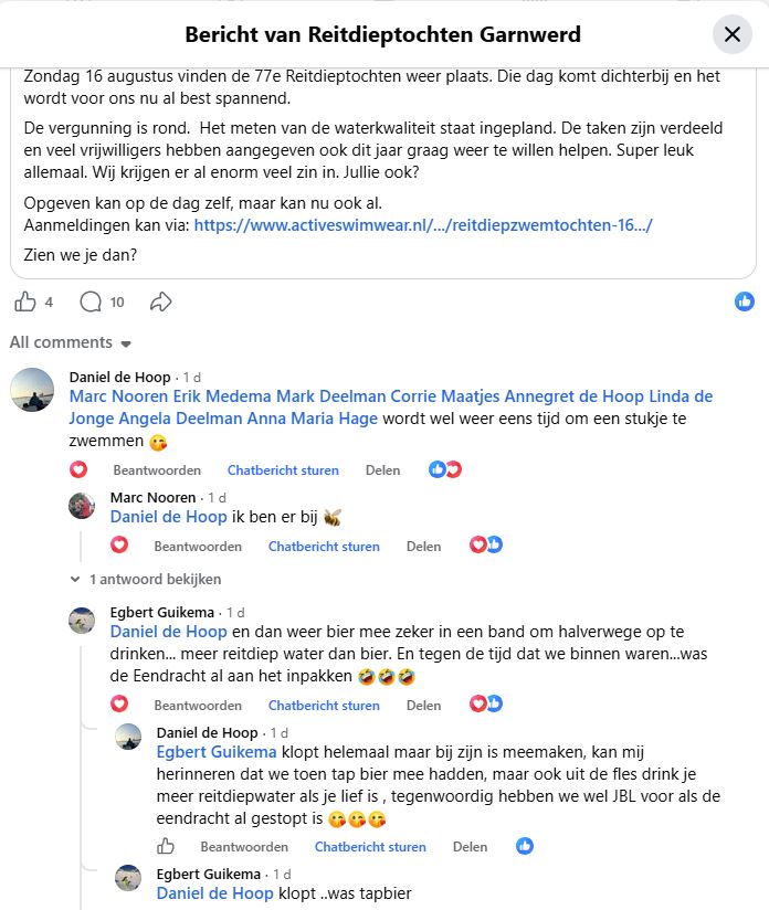 Reitdieptochten Herinneringen
